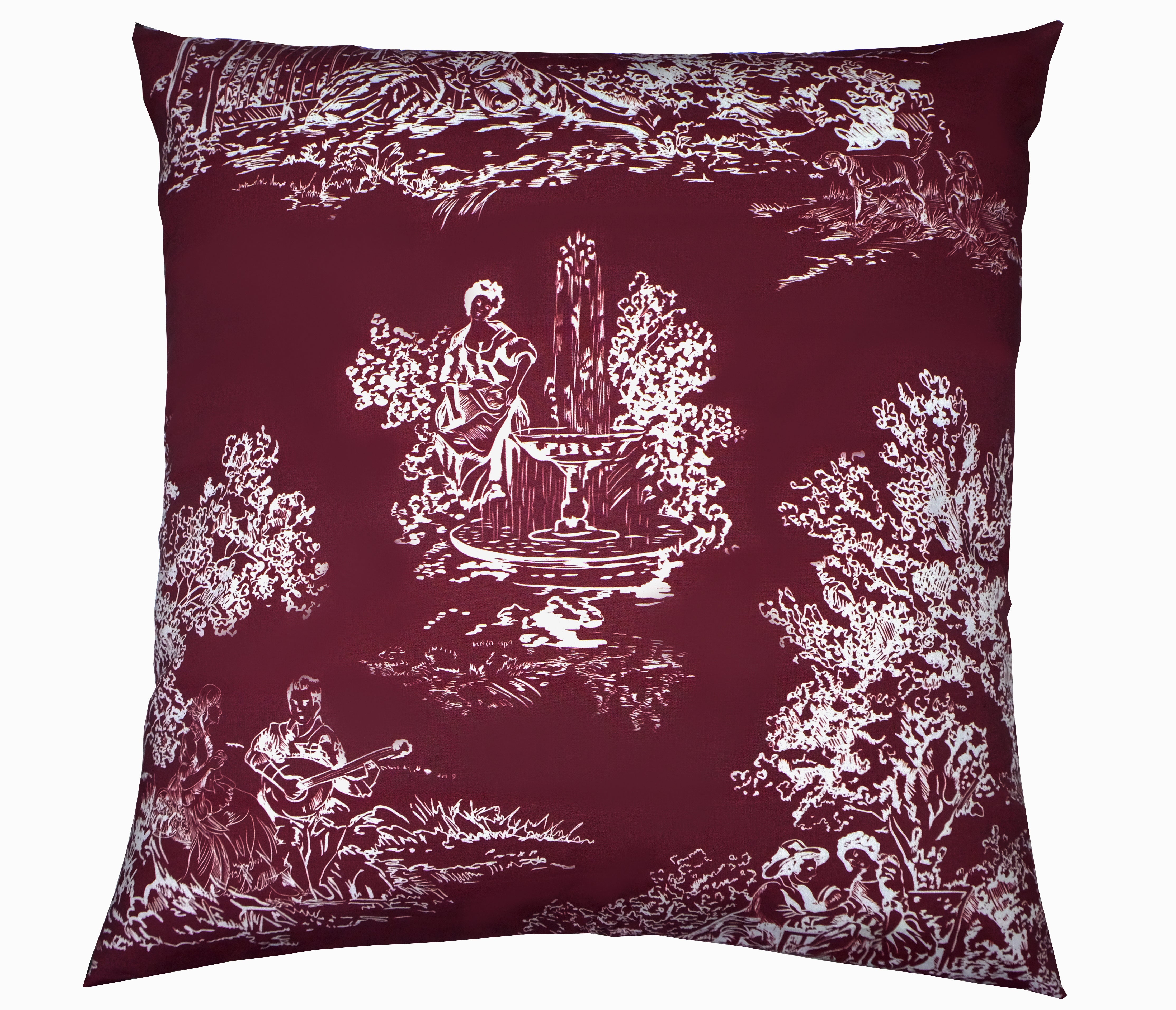 Love Toile Silk Pillow Aubergine Linen Salvage Et Cie