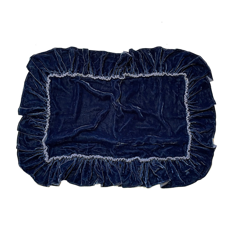 Denim Silk Velvet Tatter Ruffle Boudoir