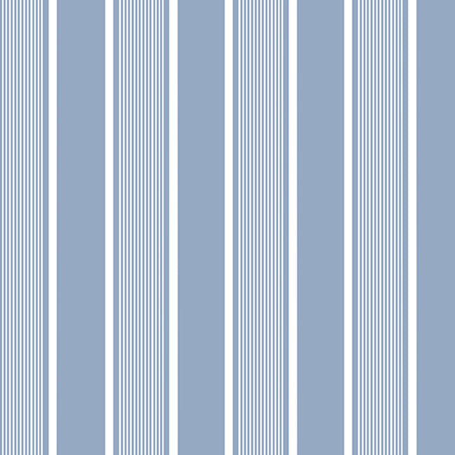 New! French Army Stripe Print Linen-Chambray