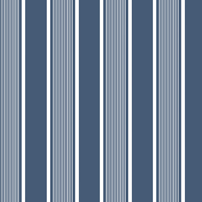 New! French Army Stripe Print Linen-Denim