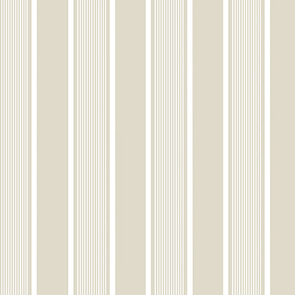 New! French Army Stripe Print Linen-Ecru