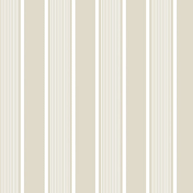 New! French Army Stripe Print Linen-Ecru