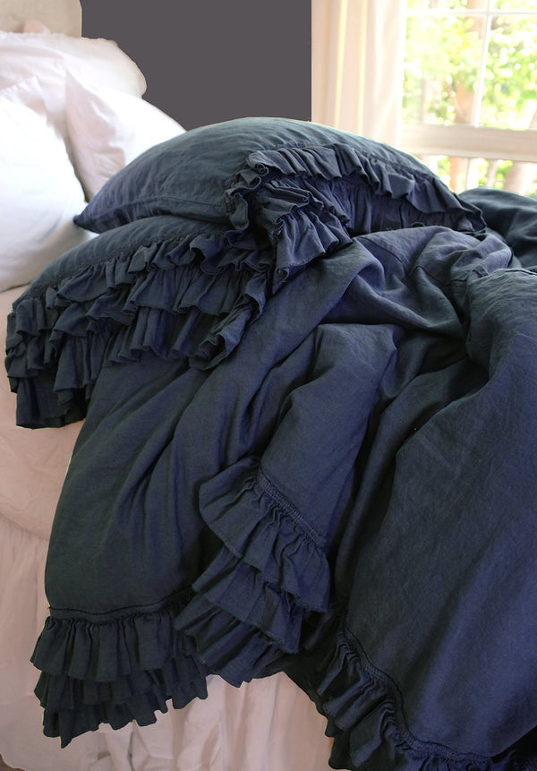 NEW! Gypsy Ruffle Linen Collection - Denim