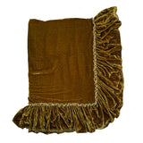 1 Unit-  Silk Velvet Tatter Ruffle Large Throw - Topaz