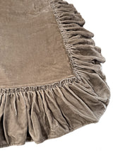 1 Unit-  Silk Velvet Tatter Ruffle Large Throw - Natural