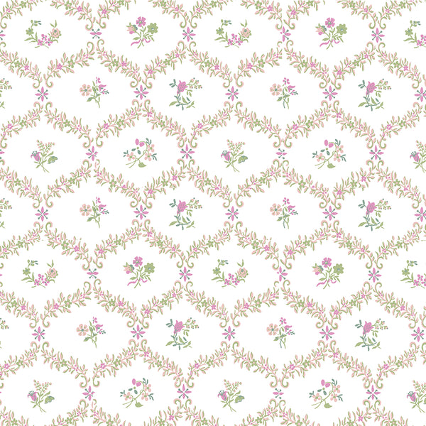 Ivy Floral Fabric - Rose Gold