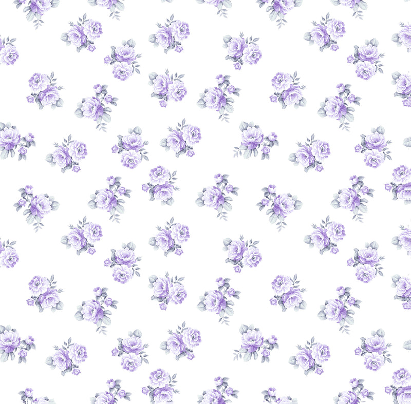 New! Petite Rosebuds Print Linen-Lilac