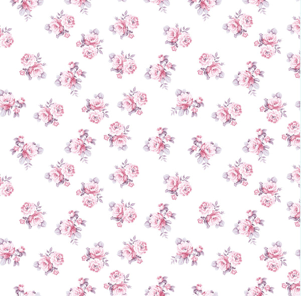 New! Petite Rosebuds Print Linen-Pink