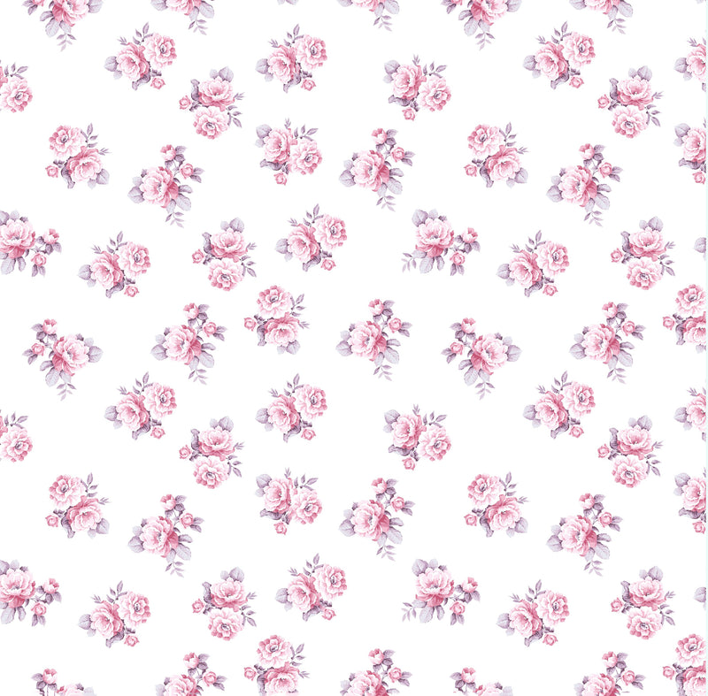 New! Petite Rosebuds Print Linen-Pink