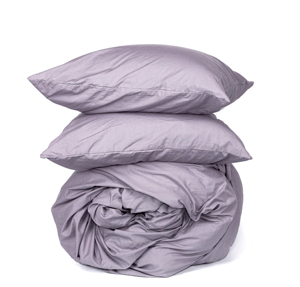 Perfect Poplin Duvet Set-Lilac Haze - Linen Salvage Et Cie