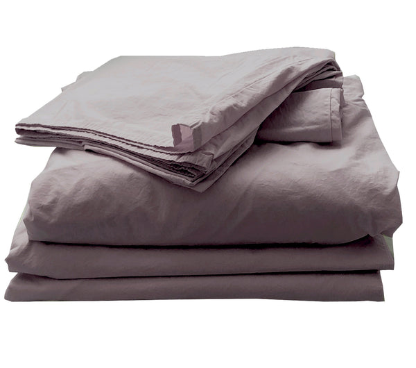 Poplin Sheet Set-Haze - Linen Salvage Et Cie